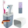 SCHWAIGER 662047 Sterilizzatore UV Portaspazzolino Funzione di asciugatura Custodia da viaggio Luce UVC Contenitore da viaggio Asciugaspazzolino Disinfezione Mini ventilatore grigio/bianco