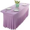 EBETA Tovaglie elastiche, Copertura Rettangolare Tovaglia, copertura per tavolo da birra, set tenda da birra, copertura gonna per evento di nozze, 183 x 76 x 76 cm (Viola)
