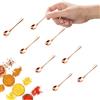 GlamRays 8 Pezzi Mini Cucchiaini in Acciaio Inox per Barattoli di Spezie, Mini Dimensione 7,5CM, Carini Piccoli Cucchiai in Acciaio Inox per Spezie, Sale, Mini Mestolini Divertenti (Oro Rosa)