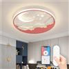 RRBEST Lampada da soffitto a LED per bambini, Lampada da soffitto a stella e luna, Plafoniera Led Soffitto Dimmerabile, Cartoon da creativa Camera da letto della ragazzi ragazze, 50CM