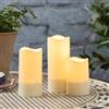 Lights4fun Set di 3 Candele Solari a LED Senza Fiamma Impermeabile Decorazione per Esterni