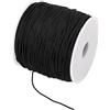 Maxmoc Filo di nylon per bracciali, nastro di nylon, filo intrecciato per bracciali, collane, macramè, fai da te (nero, 1 mm x 120 m)
