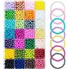 JOIYHY 28 Colori Perle 1680 Pezzi, Perline per Bigiotteria fai da te, 6mm, per Braccialetti, per la Creazione di Gioielli, Collane, Bracciali