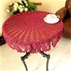 NC AMIPOS - Tovaglie rotonde in pizzo di cotone lavorato a mano, per decorare la tavola, la casa, le nozze e le feste, 90 cm, colore: Rosso