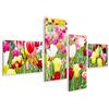 islandburner Quadro Moderno Fiori di Primavera Tulipani Multicolori Stampa su Tela - Quadro x poltrone Salotto Cucina mobili Ufficio casa - Fotografica Formato XXL