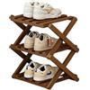DECORN Scarpiera da Terra in bambù per Ingresso - Portaoggetti Pieghevole per Scarpe - Scarpiera Stretta per Piccoli Spazi, Ingresso, Corridoio, Armadio,Walnut Color-3-tier