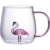 Generic Tazze in vetro carine | Tazza animale in vetro borosilicato trasparente da 380 ml | Bicchieri da bere dei cartoni animati resistenti al calore per bevande fredde e calde, ideali per le ba