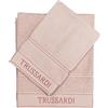 Trussardi Coppia Asciugamani da Bagno 1+1 Viso e Ospite in spugna di cotone - Ribbon (Cipria)