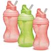 Munchkin Mighty Grip Cups with Straw | Trainer Toddler & Baby Bottle with Straw| BPA Free | Non Spill |Leakproof | Baby Weaning Cup from 12+ Months |Toddler Bottle 10oz/296ml| 3 Pack | Pink & Green