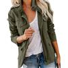 KIHFSODN Giacca da Donna di Mezza Stagione Colletto Rialzato Più Tasche Giacca Multiuso Giacca Estiva Leggera Boyfriend Parka Giacche Cargo Taglie Forti Giacca a Vento Militare Casual Tela di Cotone(G