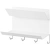 YAMAZAKI Home Tower - Organizer magnetico da ingresso a 2 ripiani, per guanti e cappelli, con ganci per chiavi e borse, in acciaio