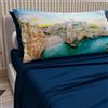 PETTI Artigiani Italiani - Lenzuola Matrimoniali Cotone con Federe in Stampa Digitale, Lenzuolo Completo Letto Matrimoniale Fantasia Polignano a Mare Blu Notte, 100% Made in Italy
