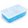 IBILI - Stampo per ghiaccio quadrato Xl (6 cav.) con coperchio, silicone 100%,