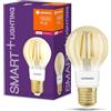 LEDVANCE Lampada LED, Attacco: E27, Warm Comfort Light, 2400 K, 6 W, SMART+ Filament Classic Dimmable,Confezione da 4
