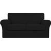 Easy-Going Copridivano elasticizzato per cani, lavabile, con 2 cuscini separati, in spandex/jacquard elasticizzato, protezione per mobili per animali domestici e bambini, 3 pezzi (nero, Loveseat)