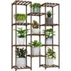 Bamworld Supporto per piante alto e grande supporto per piante in legno per soggiorno scaffale per piante da esterno per interni piante multiple patio balcone giardino