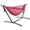 Vivere Amaca a rete con supporto (280 cm) - Rose/Celeste