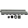ScarMaxx - Set di canalette di drenaggio A15 - Canaletta per Pavimenti - Drenaggio dell'Acqua piovana - Canaletta di drenaggio - Piatto - Plastica - Altezza 60mm - in Acciaio zincato - 2m