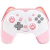 AJIJAR Controllore wireless compatibile con Nintendo Switch/Switch Lite, Gatto carino Bluetooth Pro Controller con Turbo, movimento, vibrazione, risveglio, jack per cuffie e luce LED respirante (rosa)