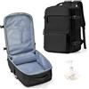VGCUB Zaino Sottovuoto Viaggio con Pompa Sacchi Sottovuoto Vestiti Zaini da Easyjet 45x36x20 Cabina Aereo Bagaglio a Mano Compressione PC Laptop Ufficio Uomo Donna Impermeabile Travel Backpack Nero