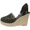 Meaunzyl Espadrillas Donna Zeppa Alta Scarpe Classiche a Punta Elegante con Fibbie E Cinturini Espadrillas Chiuse Ciabatte Plateau Basso Sandalo Bohemia con Plateau Sandali con Zeppa Estivi con Lacci
