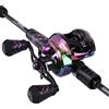 One Bass Canna da pesca e mulinello Combo, Baitcasting Combo con manico in superpolimero, nero, 1,8 m, per destrorsi
