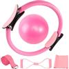 FASBET Set per pilates per la casa, kit pilates da donna con palla da pilates, 25 cm, anello pilates, 2 fasce di resistenza, set di accessori per pilates, kit pilates, attrezzatura per pilates
