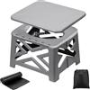 MeYuxg WC Portatile Pieghevole, Toilette da Campeggio con Coperchio, Gabinetto Portatile con Sacchetti igienici, Water Portatile Adulti Bambini, Grigio, 35 x 31 x 25 cm