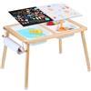 VEVOR Tavolo Sensoriale per Bambini, con 3 Contenitori Pieghevoli e Portarotolo di Carta, Tavolo da Attività per Bambini per Uso Interno ed Esterno, Tavolo da Disegno Sensoriale per Bambini in Legno