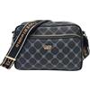 COVERI COLLECTION Borsa Donna Spallaccia Francesina in Ecopelle Stampa Personalizzata Multitasche Tracolla Regolabile in tessuto Personalizzato Art.8006 Dimensioni: 27 X 19 X 11 Marchio Coveri (NERO)