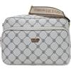 COVERI COLLECTION Borsa Donna Spallaccia Francesina in Ecopelle Stampa Personalizzata Multitasche Tracolla Regolabile in tessuto Personalizzato Art.8006 Dimensioni: 27 X 19 X 11 Marchio Coveri (BIANCO)