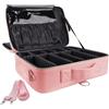 GZCZ Valigetta Trucchi, 3 Strati di Grande Capacità Professionale in Pelle PU Portatrucchi Impermeabile Viaggio Artista Portatile Make Up Bag con Divisori Regolabili e Cinghie, 16