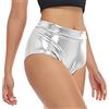 SamHeng Pantaloncini Lucidi da Donna, Pantaloni Caldi Metallici Elasticizzati Sexy, Pantaloncini Intimo Danza Classica, Pantaloncini Bottino Vita Alta per Abbigliamento Ballo Nightclub Rave Party Prestazione