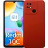 KEJI Custodia per XIAOMI Redmi 10C, Slim in TPU, Rosso, Anti Scivolo, Protezione Robusta