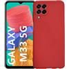 KEJI Cover Samsung Galaxy M33 5G Custodia in TPU, Morbido Custodia Cover Slim Anti Scivolo Custodia Protezione Posteriore Cover Antiurto per Cover per Samsung Galaxy M33 5G (ROSSO)