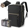 HOMIEE Zaino da Viaggio Aereo 40L Bagaglio a Mano 55x35x25 per ITA Airways Impermeabile Zaino Porta PC 17.3 Pollici Valigia Borsa a Zainetto per Viaggi Lavoro Università,Nero