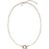 Purelei® Collana Pearl Charm - Elegante collana con perle d'acqua dolce e occhiello per charm | Acciaio inossidabile placcato oro 18K, argento, oro rosa, Länge: 40-45 cm, Acciaio inossidabile, Abalone