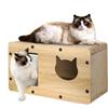 Furjoy Grande e robusta casetta per gatti in cartone con tiragraffi, lettino per gatti, lettino, giocattoli per esterni/interni, decorazione per la casa e la casa, tappetino tiragraffi per gatti,