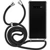 MyGadget Cover per Samsung Galaxy S10 Plus - Custodia con Corda - Case con Cordino Trasparente Antiurto con Laccio | Tracolla - Practical Stylish - Nero