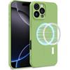 MyGadget Cover [ Compatibilita con MagSafe ] compatibile con Apple iPhone 16 Pro Max - Custodia in Silicone Morbido a Doppio Strato - Case con Protezione Fotocamera & Fodera Interna - Verde