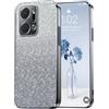 PanXCase Glitter Cover per Honor X7a - Custodia Trasparente Bling Disegni Elegante Brillantini Ultra Sottile Antiurto Ragazza Donna Cover (Grigio)