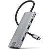 GKEAPZA Hub USB C, Dock USB C HDMI 4K 60Hz, 10Gbps USB-C 3.2 e 2 porte dati USB 3.2, Porta Ethernet,100W PD,USB 2.0,Docking Station per MacBook Pro/Air iPad Pro M2 M1,per Surface,XPS