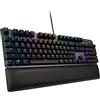 Asus TUF Gaming K7 Tastiera Meccanica USB, Switch Optical-Mech Lineari, RGB Aura Sync, Poggiapolsi, Tasti Multimediali, Resistente ad Acqua e Polvere IP56, in Alluminio, Macro, Layout Italiano, Nero