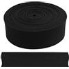 Aerzetix - C67396 - Nastro/Banda Elastica Piatta Intrecciato 5 Metri calandrata/addolcita - Larghezza 30mm - Poliestere + Lattice - Colore Nero