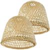 DOITOOL 2 Pezzi Coperchio della lampada da tavolo in bambù lampada da tavolo in vimini decorazioni da appendere per la casa lampadario sospensione lampada sospensione paralume in paglia