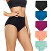 wirarpa Mutande Donna Culotte Vita Alta Slip Cotone Mutantina Elastiche Pantaloncini Post Parto Pacco da 5 Taglia S