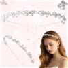 Xinlon Fascia per capelli da Matrimonio, Cerchietto Comunione Bambina, Cerchietto Capelli Donna con Strass, Cerchietto Sposa Cerchietto Sposa Matrimonio per Donne e Ragazze, Pageants Parti Compleanno