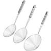 CHUIFAI 3 cucchiai per ragnatela in acciaio inox, 12 cm, 13 cm, 15 cm, filtro per ragni in acciaio inox, con manico, scolapasta per cucinare, pentole calde, arrosti, colino per pasta