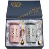 YIKILYLIFE Regali per Nozze D'oro, 50 Anniversario Matrimonio Tazza in Ceramica di Marmo 400ml, Bomboniere 50 Anniversario Matrimonio, Regalo 50-Anni Matrimonio Tazze da Caffè con Biglietto, Confezione Regalo