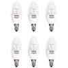 BAOMING Lampadina LED E14 a Candela 5w Equivalenti a 40 W Luce Bianca Calda (2700K) 400lm 220-240V AC, Dimmerabile, trasparente, confezione da 6